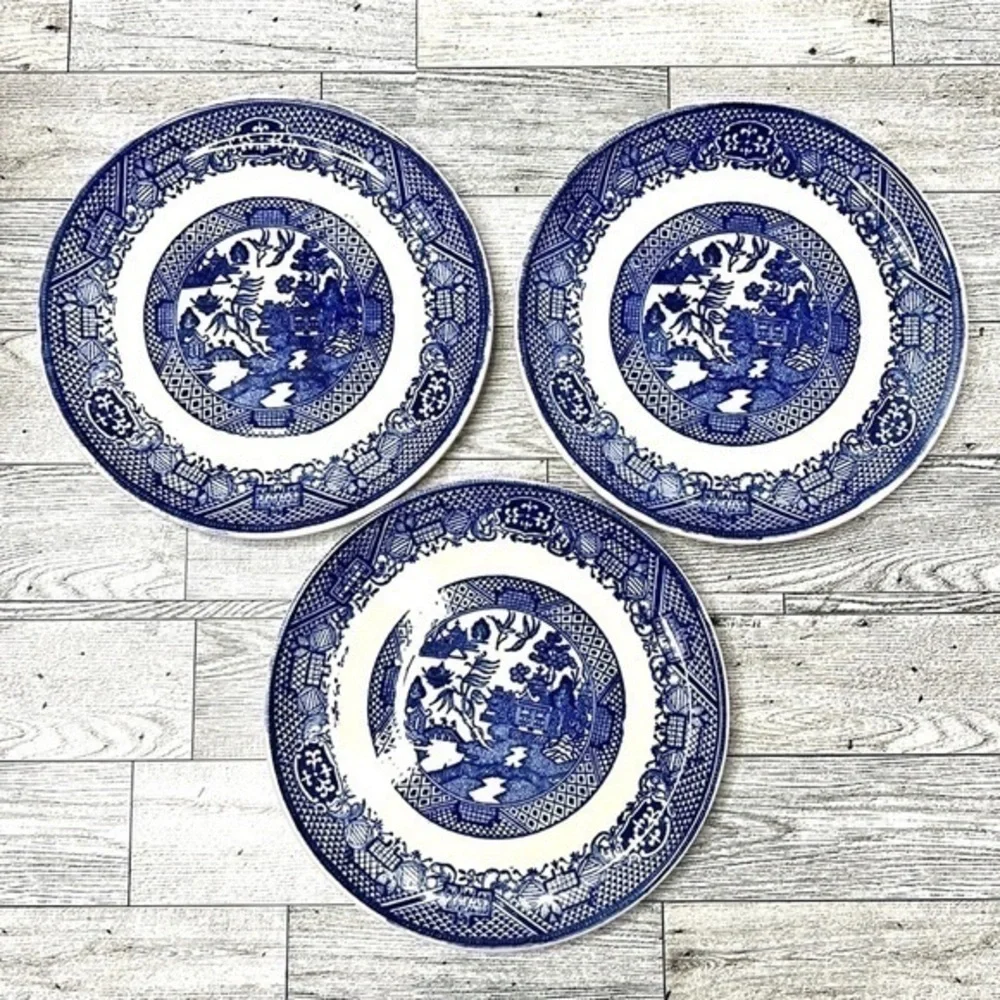 Vintage Blue Willow 7” Plate Set of 3